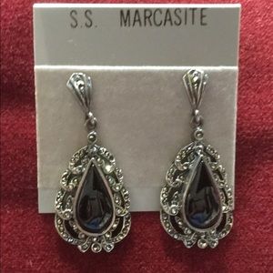 Marcasite Onyx earrings